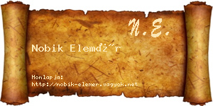 Nobik Elemér névjegykártya