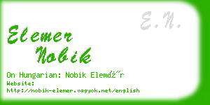 elemer nobik business card